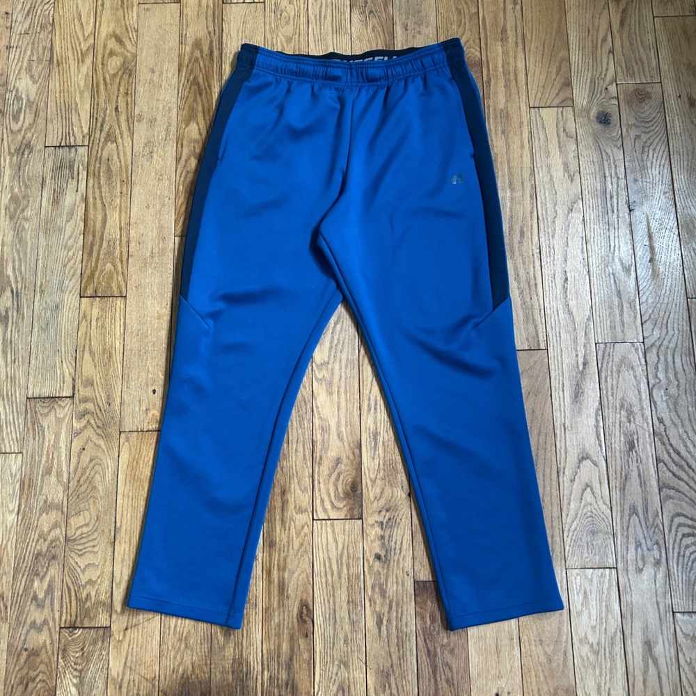 Russell Athletic Thermaforce Flex Mens Blue Navy Training Pants Large 36-38